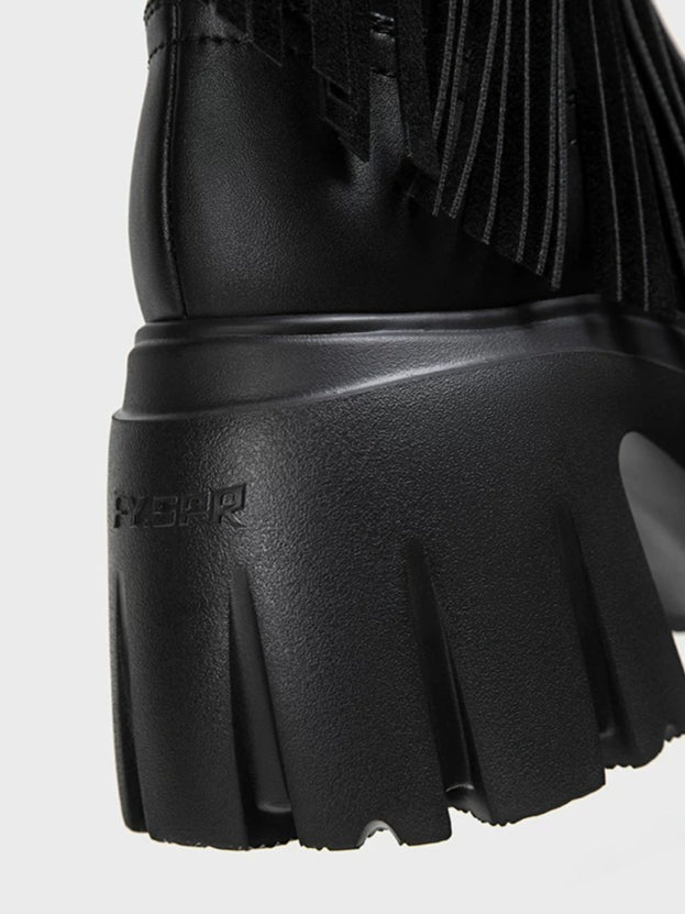 Black Studded Fringe Cowboy Boots