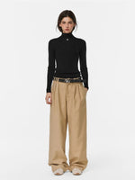 Cloud Fir Wool Turtleneck Knit Top