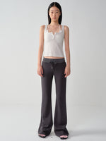 Cooling Modal Low-Waist Flared Wide-Leg Pants