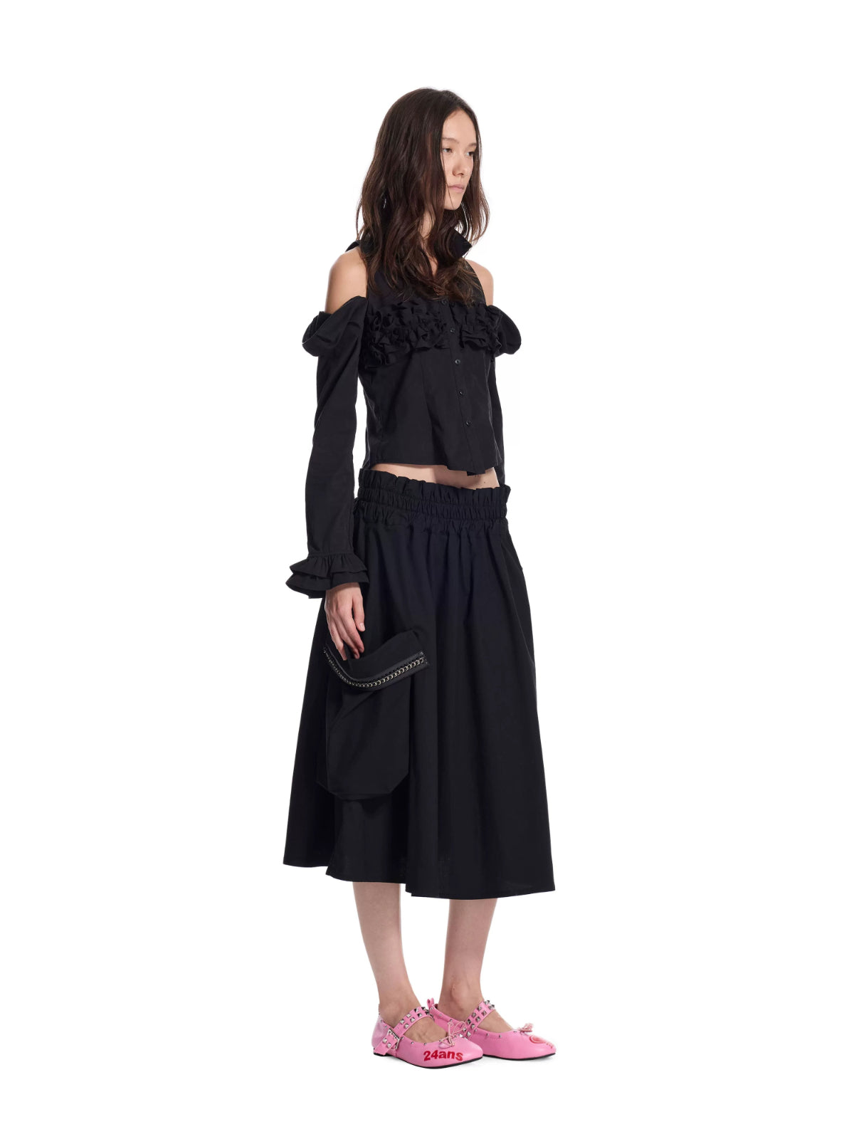 Layered Ruffle Puff Sleeve Shirt