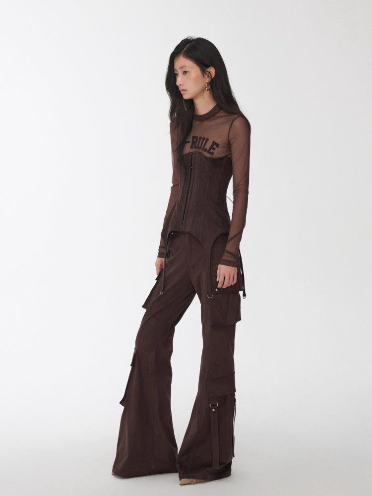 Suede Garter Corset Belt