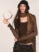 Sheer Mesh Layered Knit Top