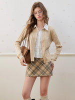 Wool Blend Cable Knit Cardigan