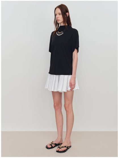 Slant One-Shoulder Swing Neck T-Shirt