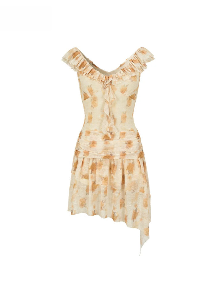 Floral Ruffle Waist Dress