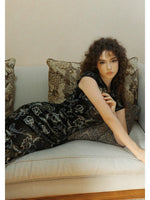 Black Velvet A-Line Qipao Dress