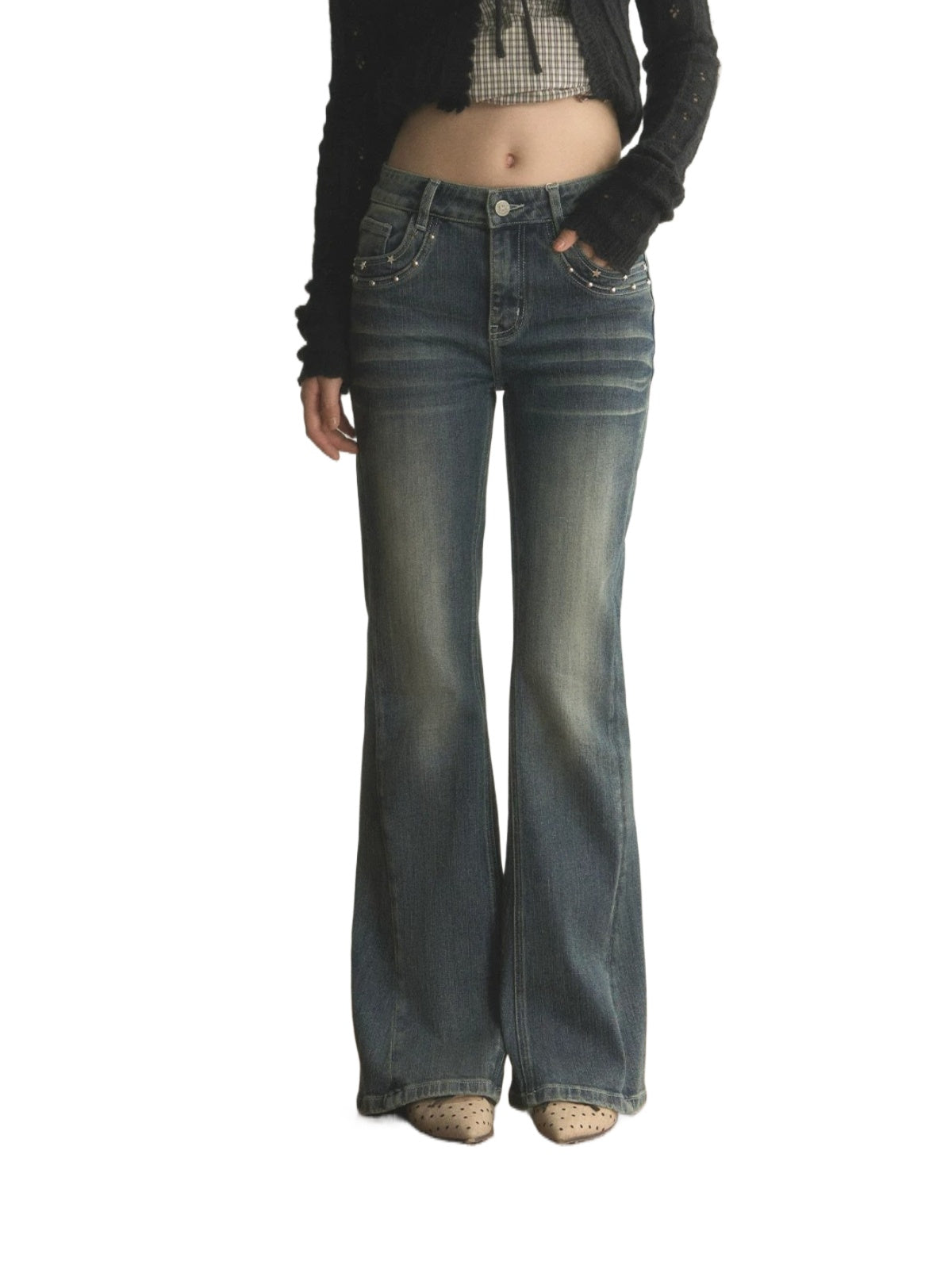 Stud Flare Jeans