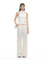 Wheat Straight Linen Pants