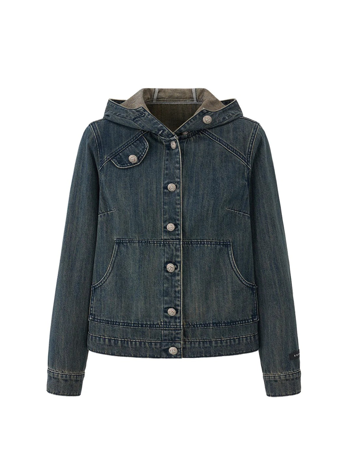 Vintage Washed Hooded Denim Jacket