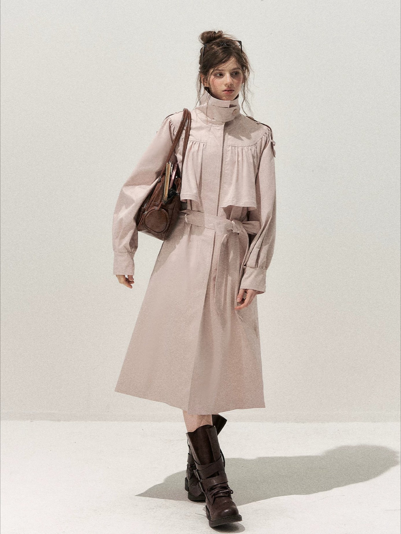 Pleated Trench Coat