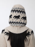 Fair Isle Pony Jacquard Knit Balaclava Hat