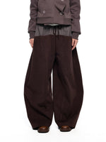 Plaid Drawstring Wide Leg Pants