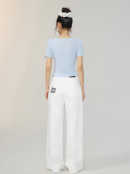 Faux Two-Piece Tencel Blouse