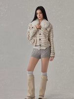 Tweed Fur Collar Jacket