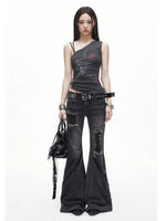 Distressed Asymmetric Tank Top