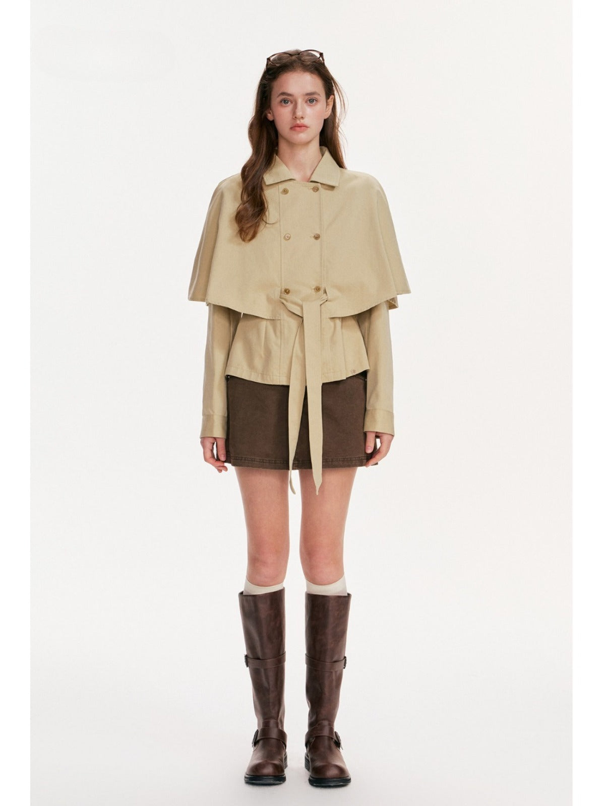 Tencel Cotton Napoleonic Cape Trench Coat