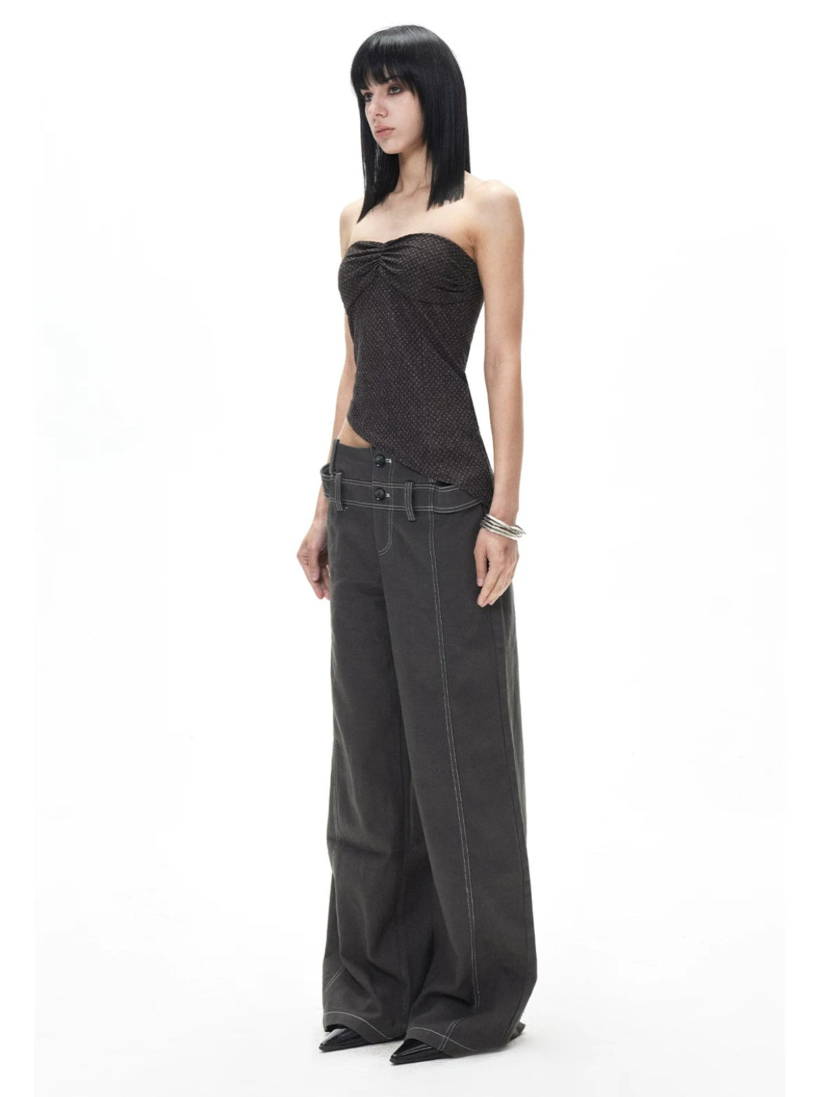 Polka Dot Textured Tube Top