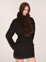 Luxurious Fox Fur Pom Pom Scarf