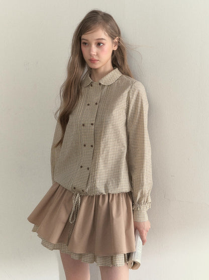 Vintage Doll Collar Double-Breasted Shirt