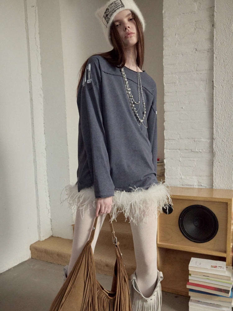 Ostrich Hem Mesh Tank