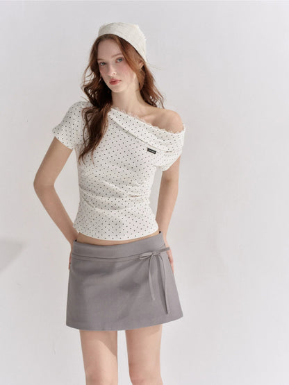 Asymmetric Lace Trim T-Shirt