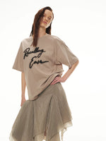 Shimmer Embroidery Oversize Tee