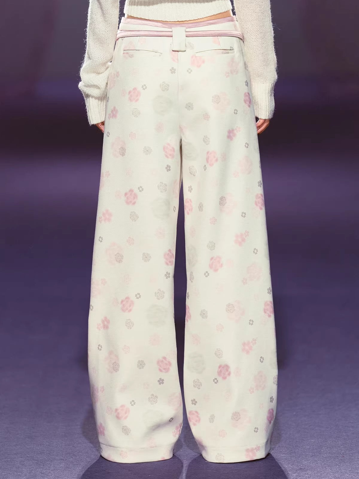 Floral Printed Satin Trousers