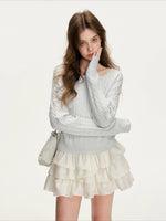 Contrast Hooded Knit Sweater