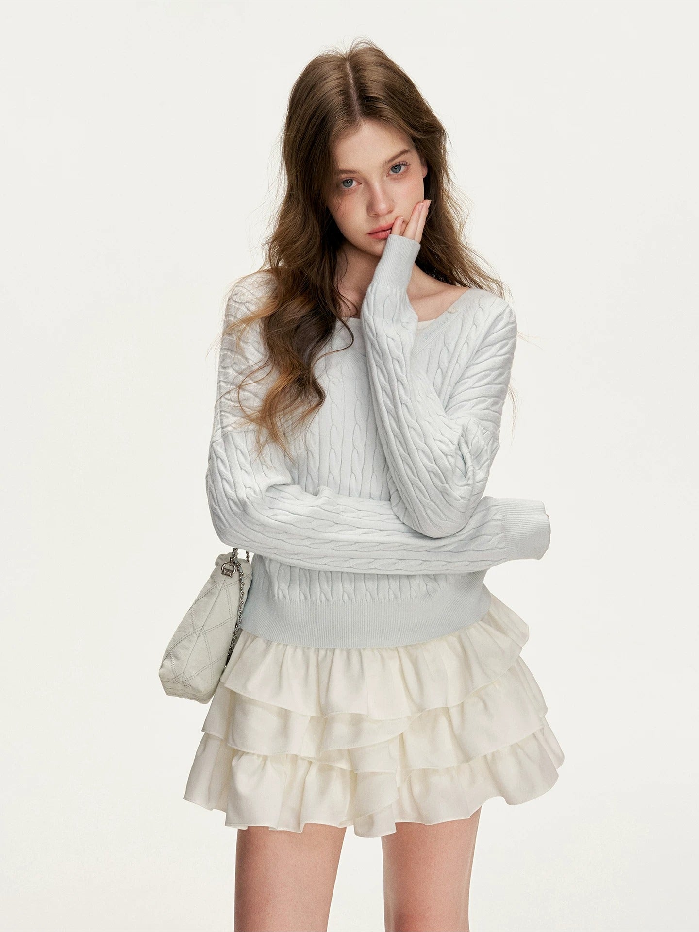 Contrast Hooded Knit Sweater