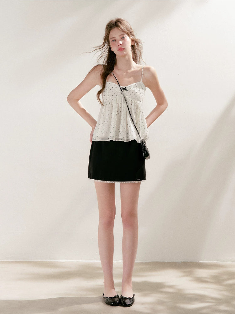 Polka Dot Chiffon Cami &amp; Cardigan Set