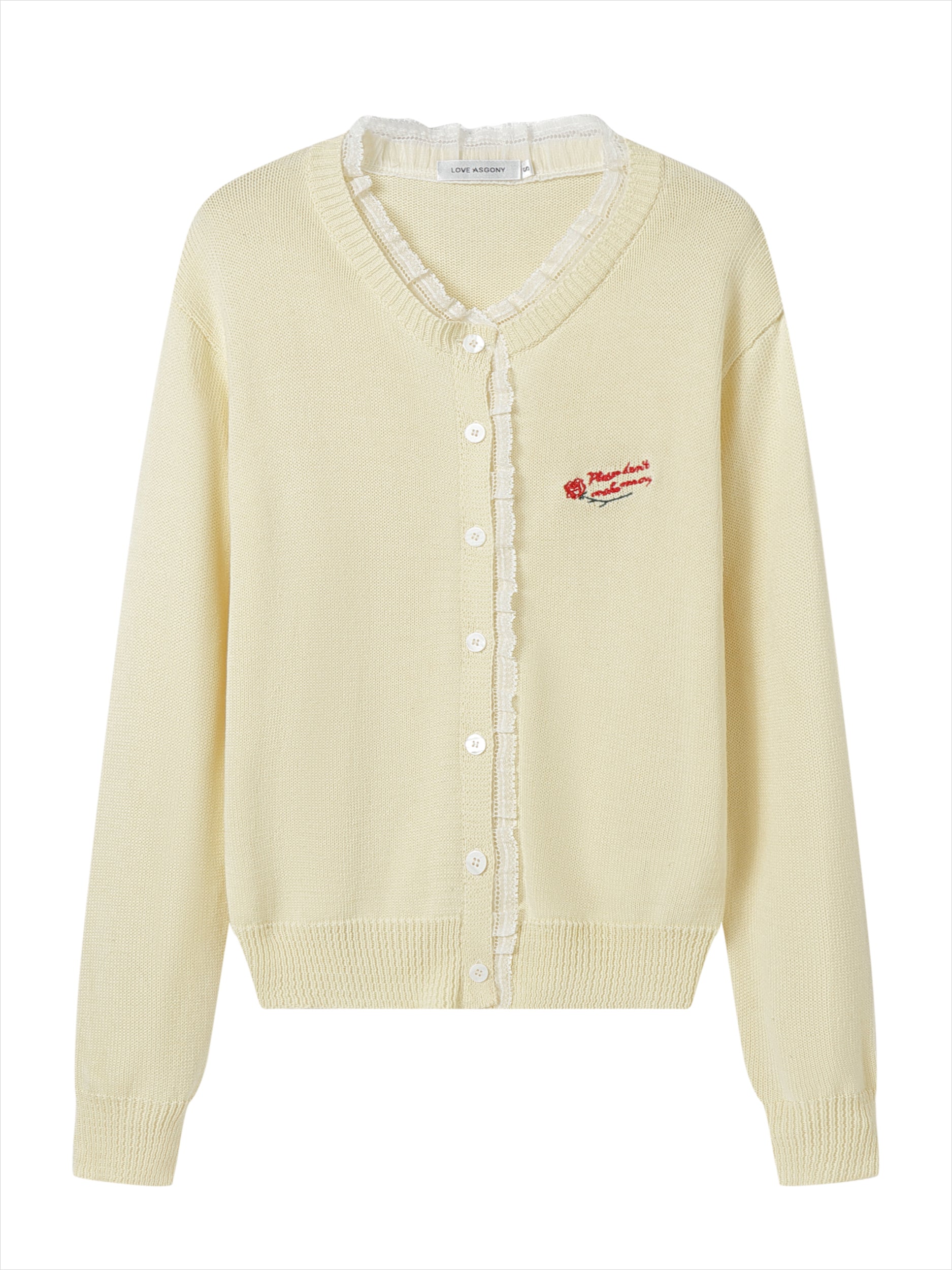 Rose Embroidery Knit Cardigan
