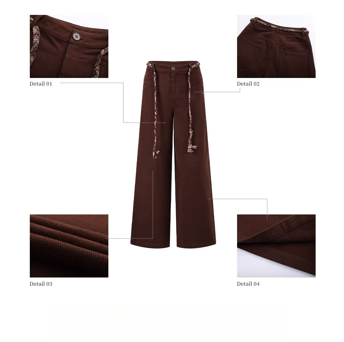 Vintage Brown Wide-Leg Pants