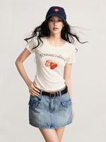 Strawberry Printed Lyocell T-Shirt