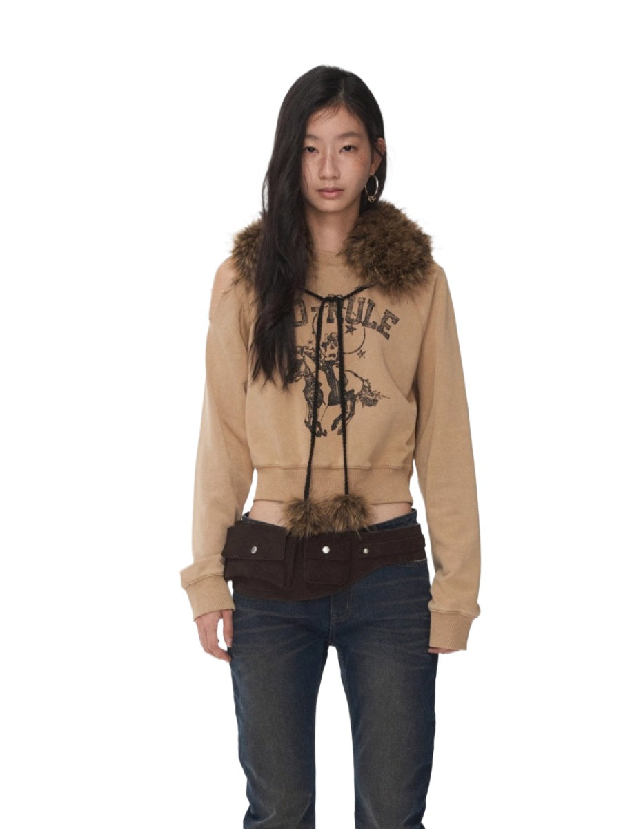 Washed Distressed Knight Cat Graphic Sweatshirt