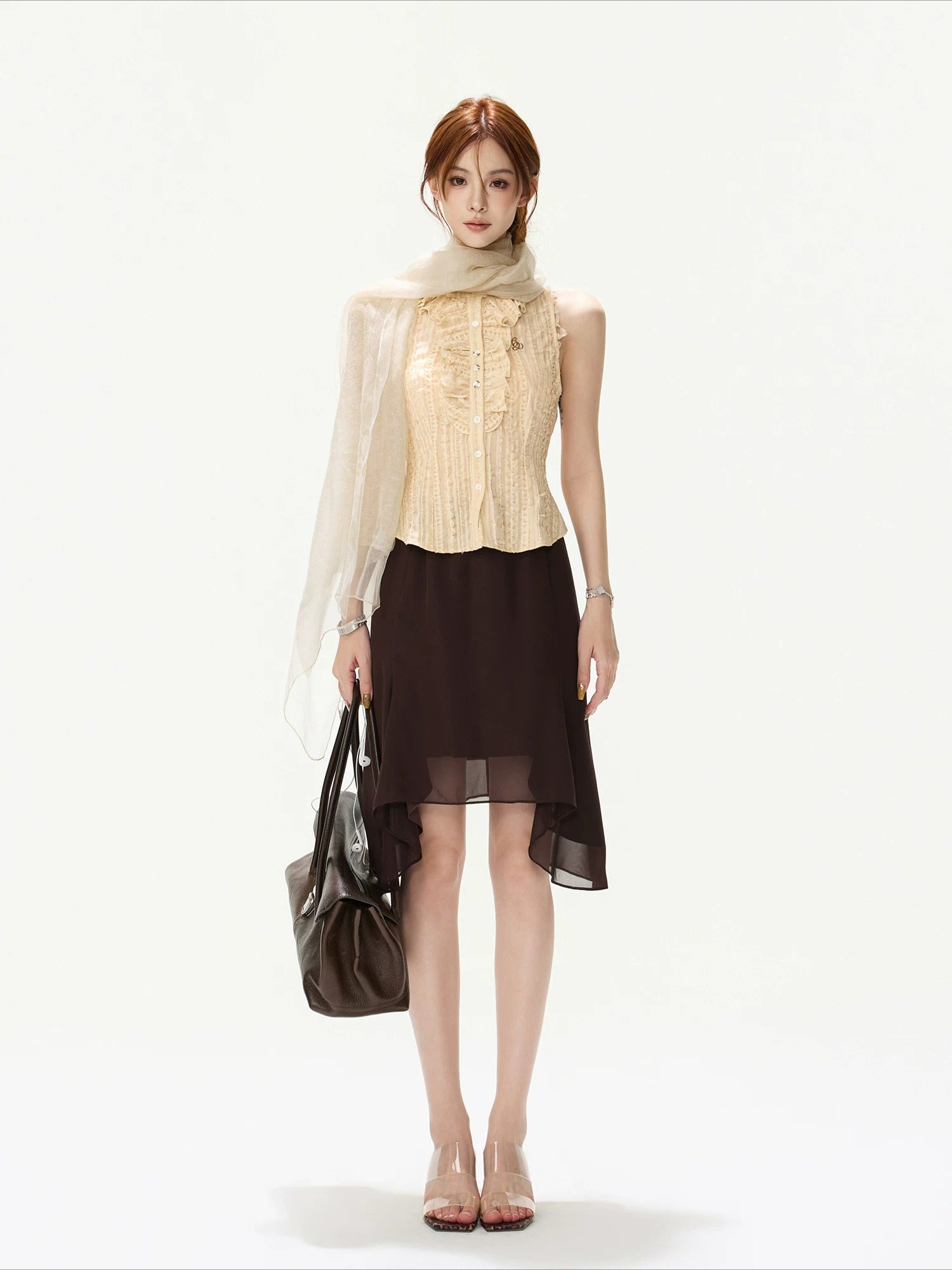 Textured Ruched Vest Top