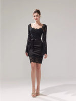 Satin Lace Bodycon Dress
