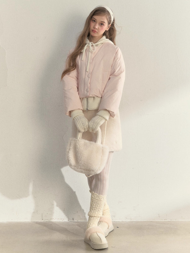 Reindeer Footprints Hooded Down Jacket