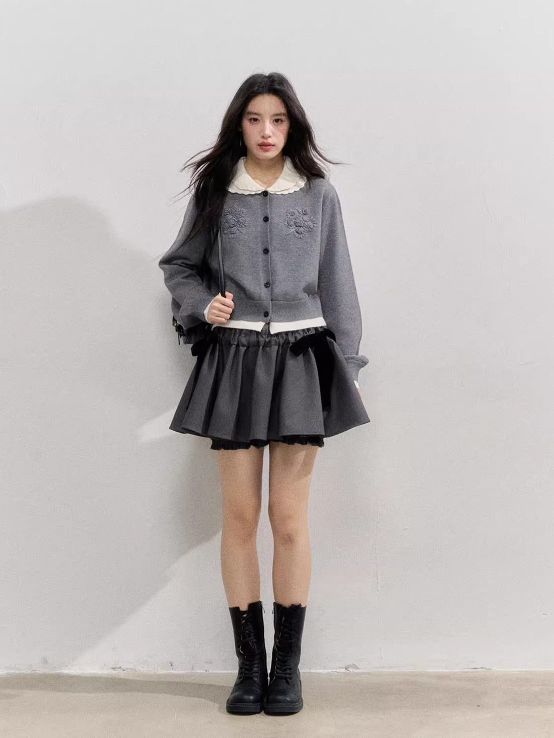 Crochet Doll Collar Cardigan