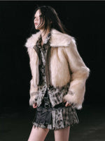 Detachable Hem Faux Fur Jacket