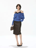 Lace Camisole Layered Fuzzy Knit Sweater