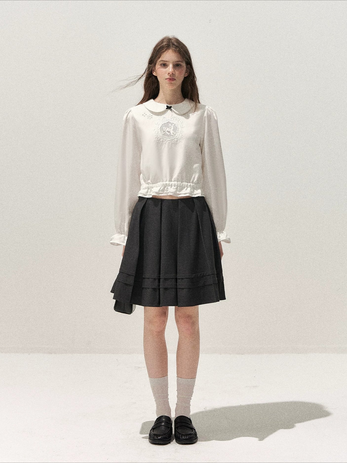 Peter Pan Collar Deer Reversible Shirt