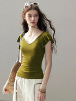 Flutter Sleeve Crop Top