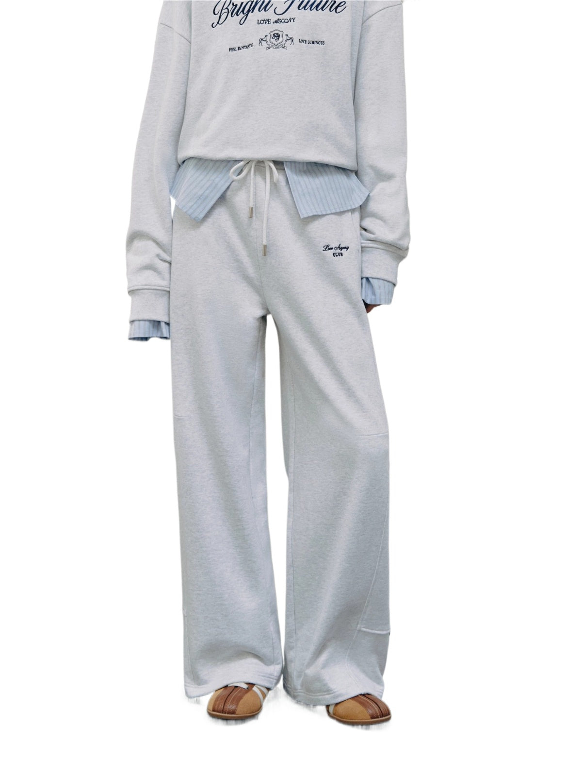Minimal Drawstring Straight Leg Sweatpants