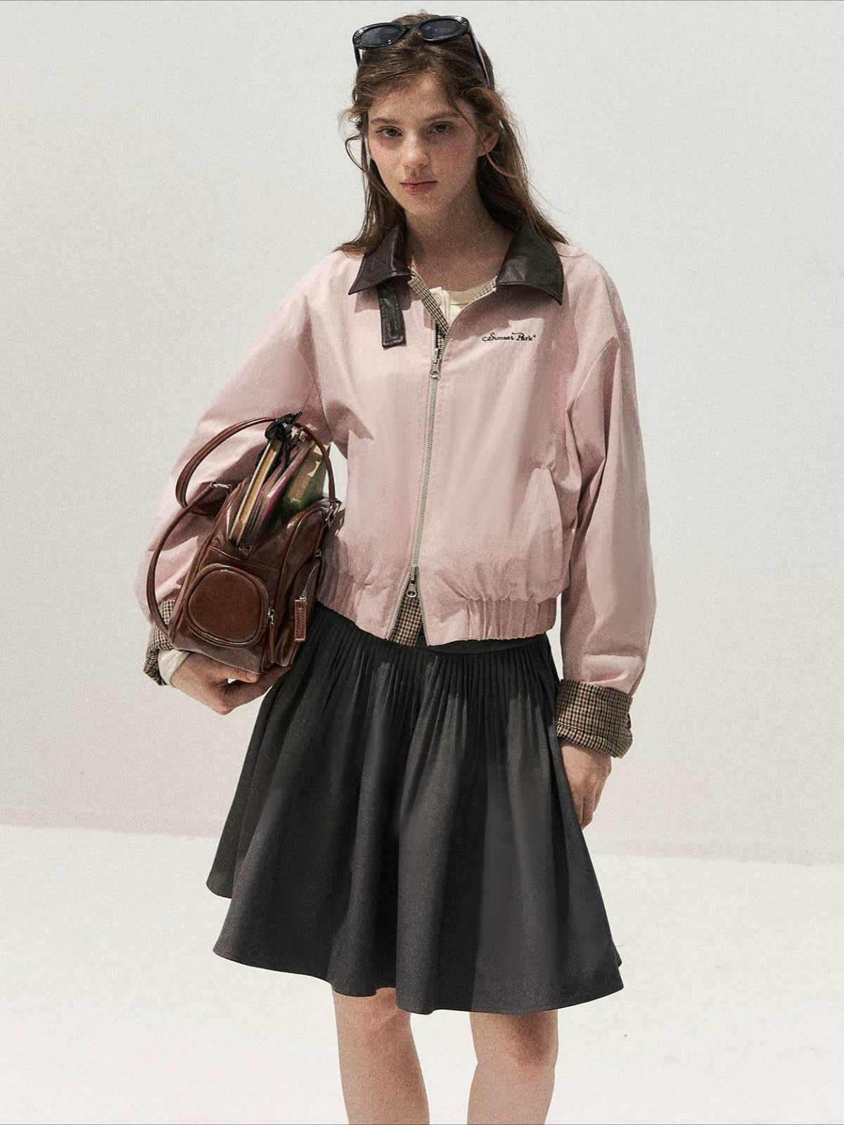 Pink Reversible Houndstooth Jacket