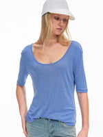 Lyocell Wool U Neck Top