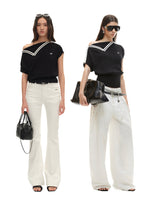 Black Contrast Asymmetric Tee