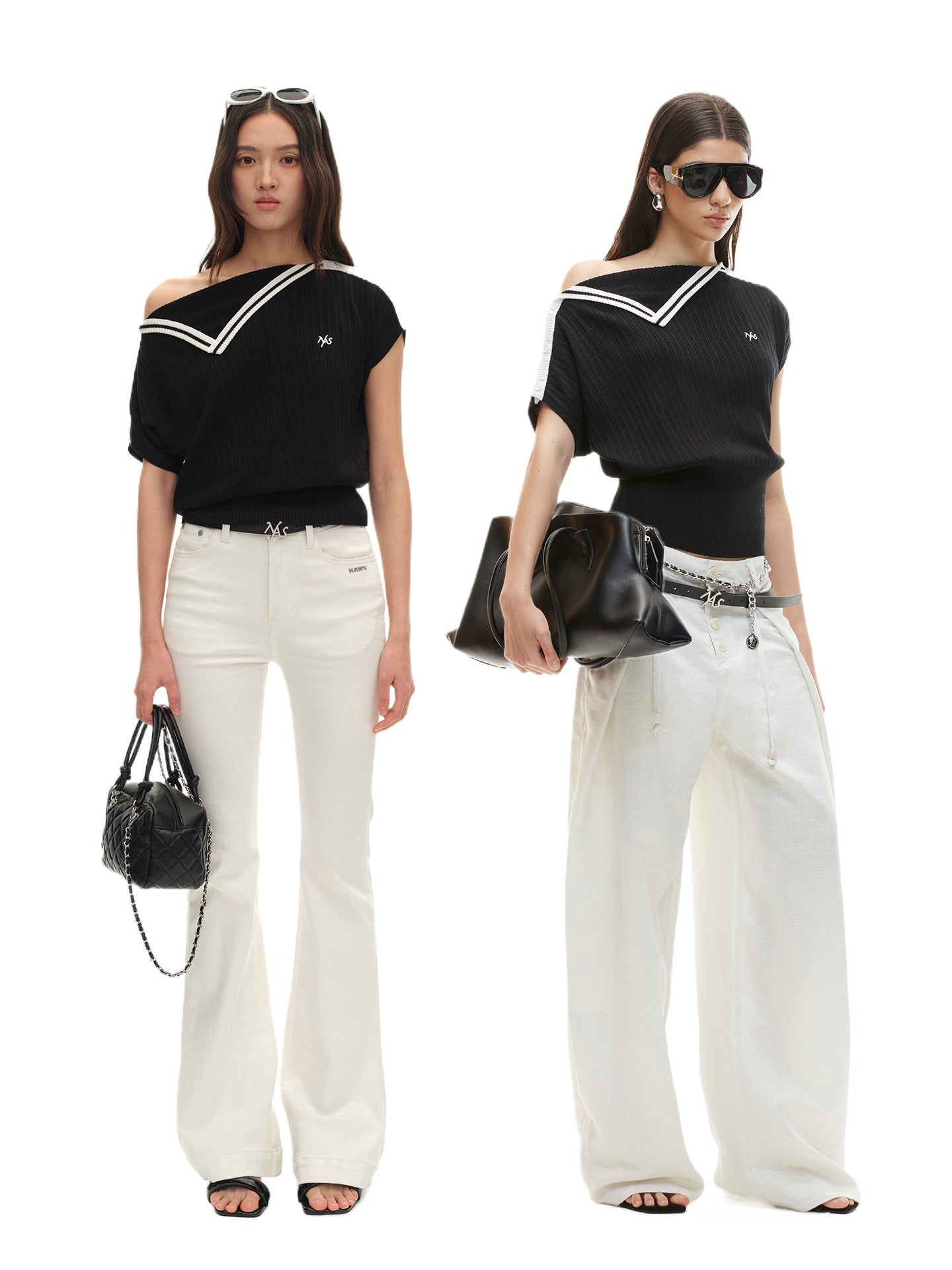 Black Contrast Asymmetric Tee