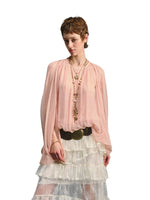 Mist Pink Cape Chiffon Blouse