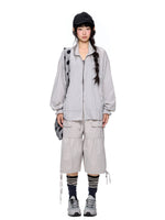 Drawstring Pocket Wide Leg Pants