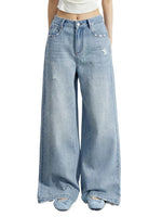 Starry Denim Wide-Leg Pants